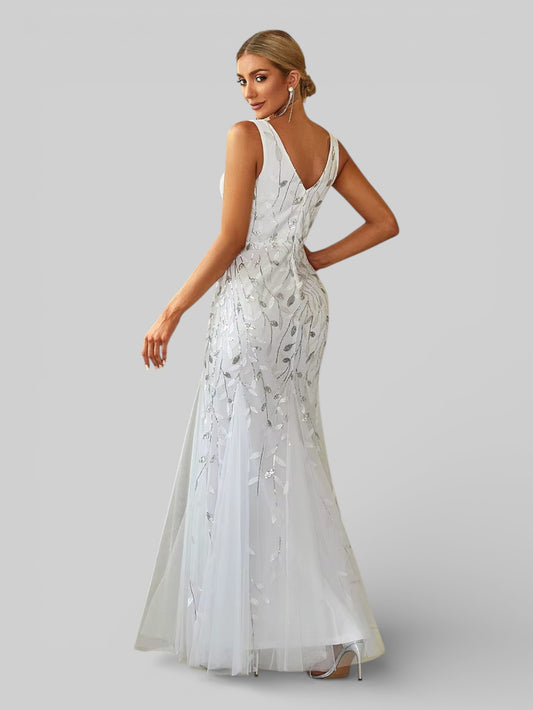 Vestido de Festa Longo Luxo Lantejoulas Elite - Aurea Dress