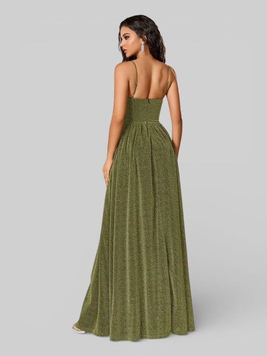 Vestido Longo de Festa com Brilho Corpete - Aurea Dress
