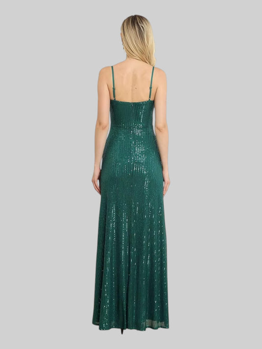 Vestido de Festa Paetê Alças Finas Madison - Aurea Dress