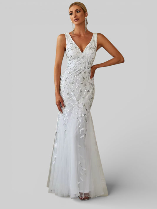 Vestido de Festa Longo Luxo Lantejoulas Elite - Aurea Dress