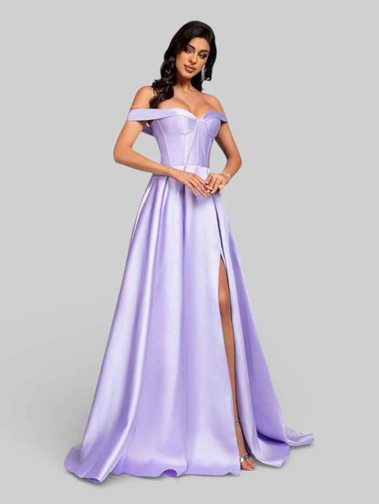 Vestido Longo de Festa Ombro a Ombro Luxemburgo