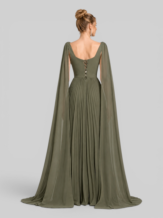 Vestido de Festa Longo Premium com Capa Allure