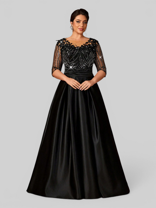 Vestido de Festa Plus Size Super Luxo Bordado Leme