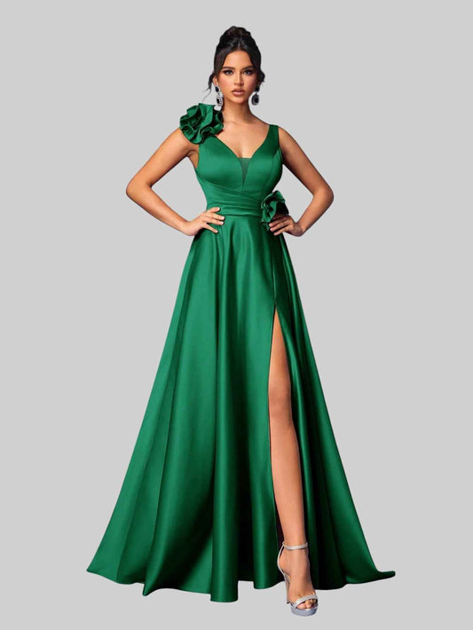 Vestido de Festa com Flores Premium Genebra
