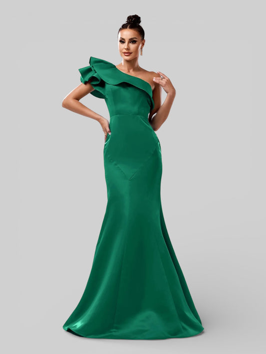 Vestido de Festa Ombro Único com Babados Verdana - Aurea Dress