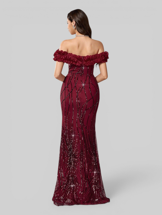 Vestido de Festa Longo Sereia Ombro a Ombro Aurea Dress
