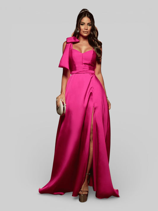 Vestido de Festa Longo com Laço Manchester - Aurea Dress