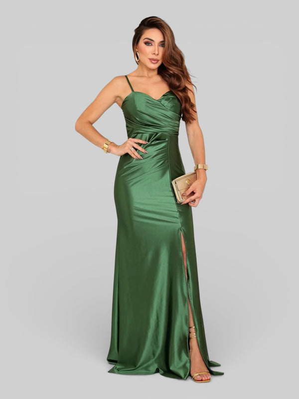 Vestido Longo de Festa Acetinado Demi - Aurea Dress