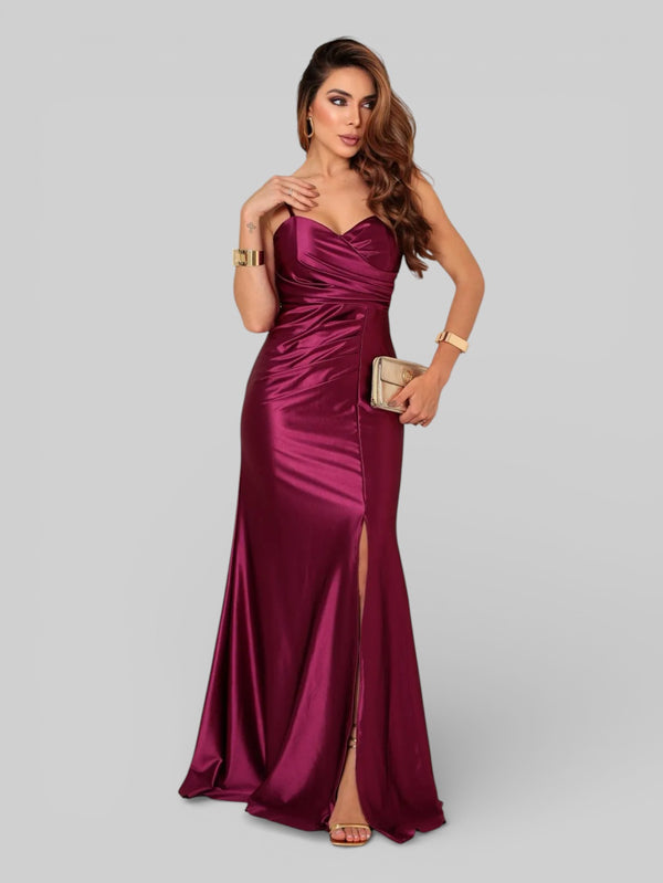 Vestido Longo de Festa Acetinado Demi - Aurea Dress