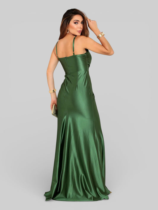 Vestido Longo de Festa Acetinado Demi - Aurea Dress