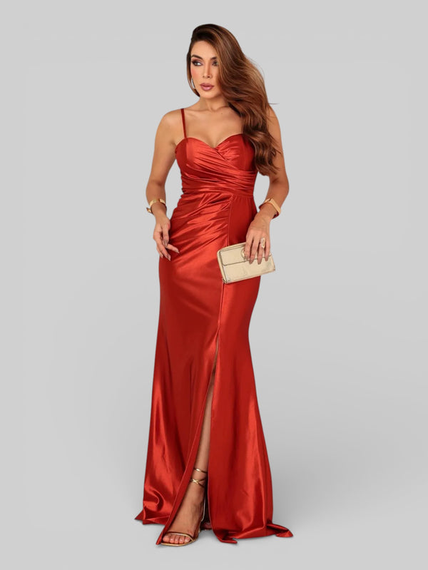 Vestido Longo de Festa Acetinado Demi - Aurea Dress