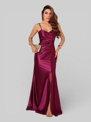 Vestido Longo de Festa Acetinado Demi - Aurea Dress