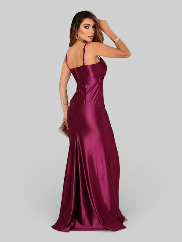 Vestido Longo de Festa Acetinado Demi - Aurea Dress