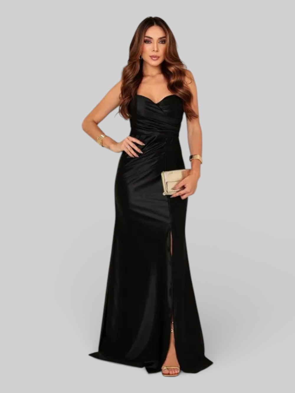 Vestido Longo de Festa Acetinado Demi - Aurea Dress