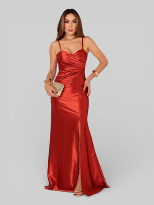 Vestido Longo de Festa Acetinado Demi - Aurea Dress