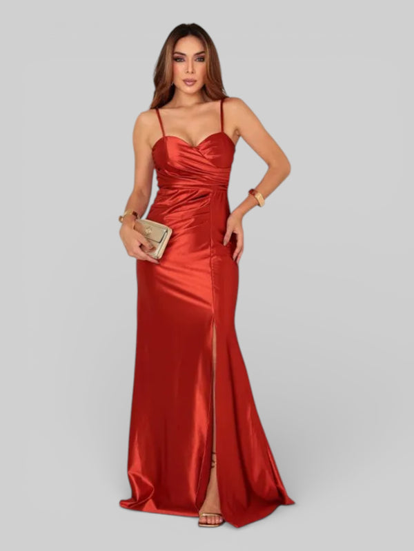 Vestido Longo de Festa Acetinado Demi - Aurea Dress