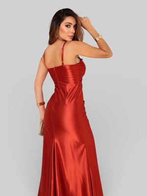 Vestido Longo de Festa Acetinado Demi - Aurea Dress