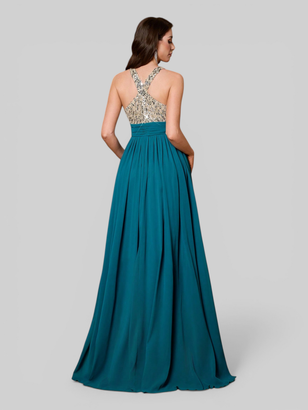 Vestido de Festa Longo Paetê Portella