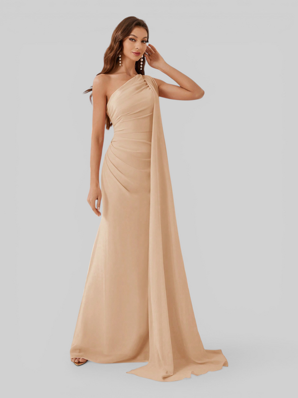 Vestido de Festa Longo com Capa Isis