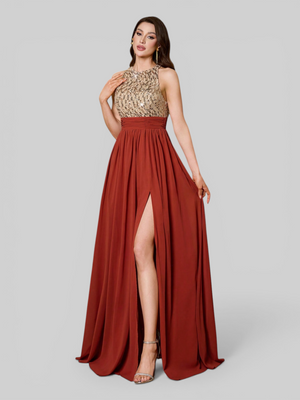 Vestido de Festa Longo Paetê Portella
