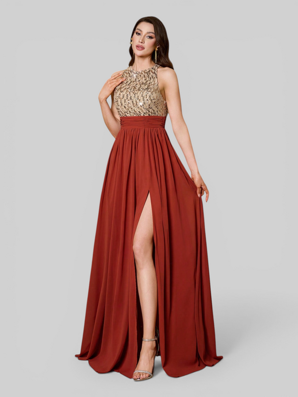 Vestido de Festa Longo Paetê Portella