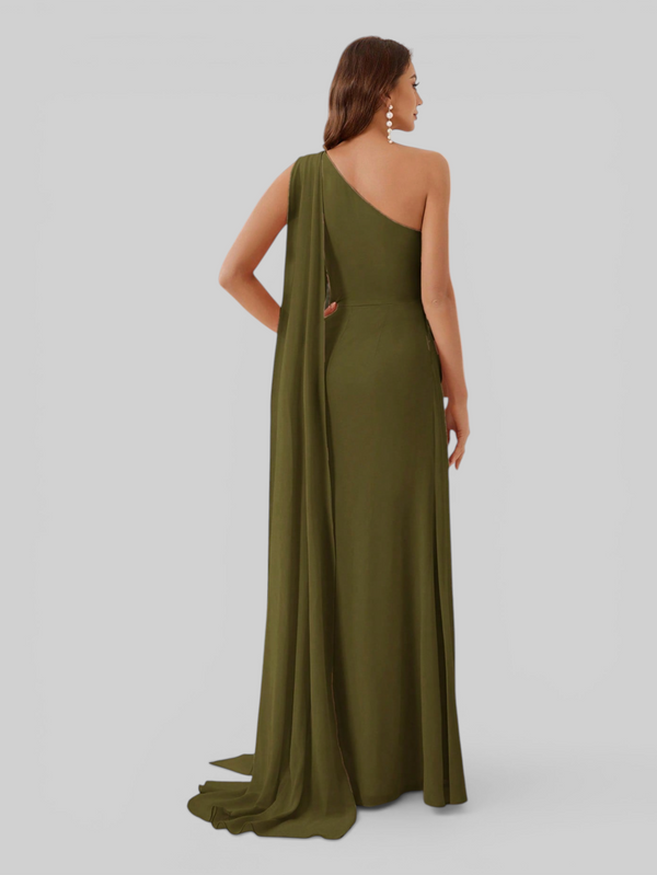 Vestido de Festa Longo com Capa Isis