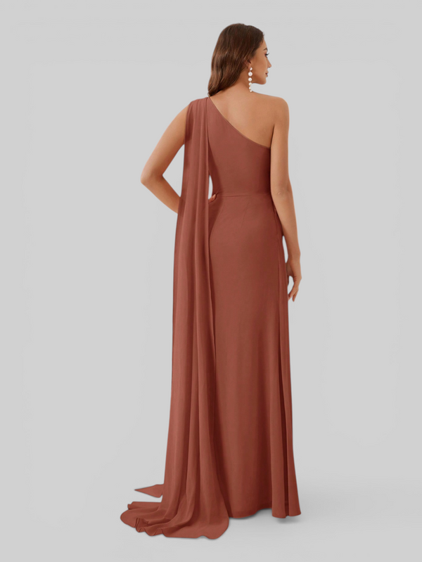 Vestido de Festa Longo com Capa Isis