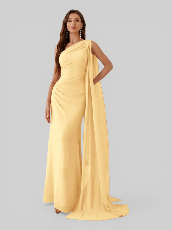 Vestido de Festa Longo com Capa Isis