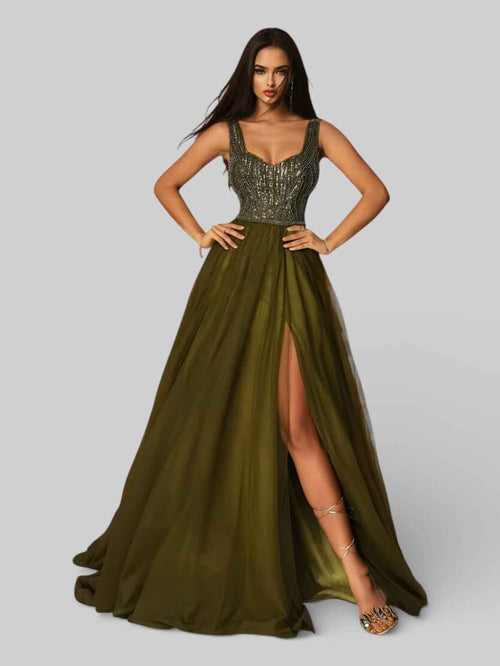 Vestido de Festa Super Luxo com Apliques Dubai New