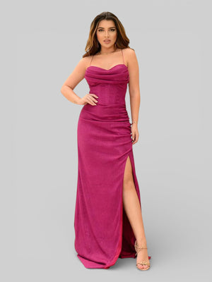 Vestido Longo de Festa com Fenda Exclusive - Aurea Dress