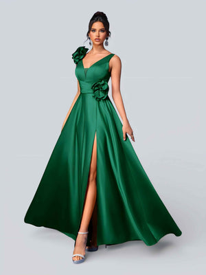 Vestido de Festa com Flores Premium Genebra
