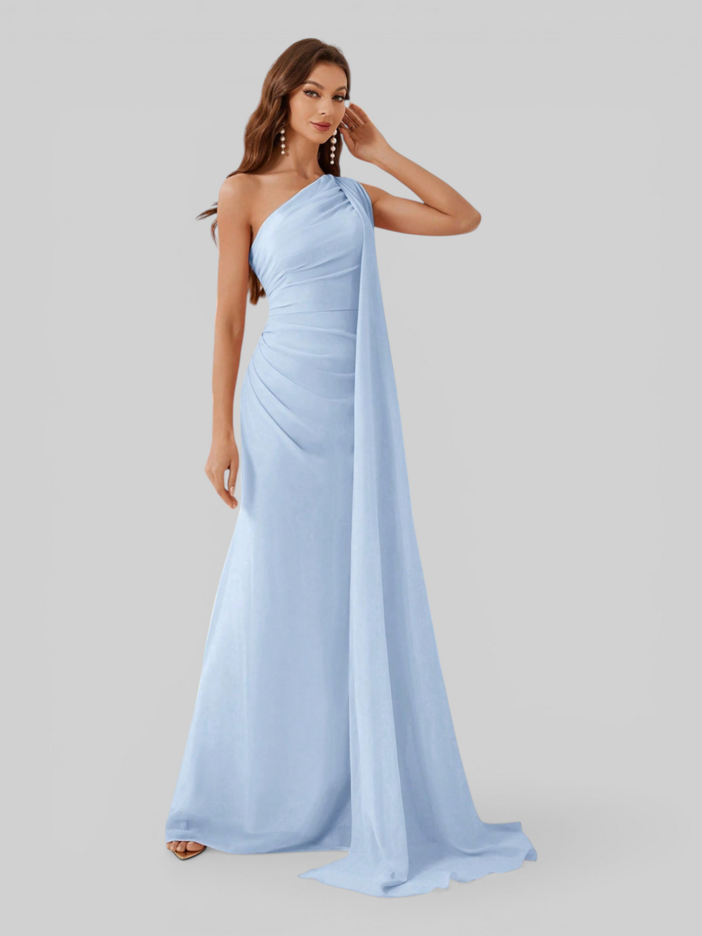 Vestido de Festa Longo com Capa Isis