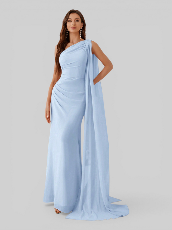Vestido de Festa Longo com Capa Isis