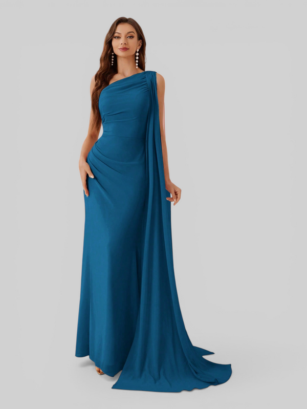Vestido de Festa Longo com Capa Isis