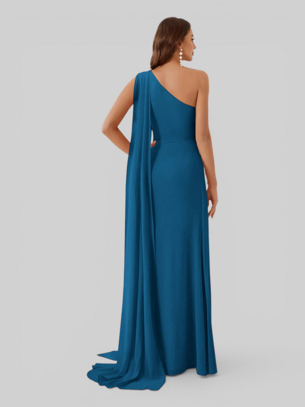 Vestido de Festa Longo com Capa Isis