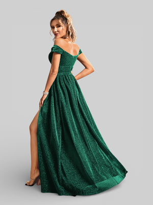 Vestido de Festa Ombro a Ombro Lurex Metalizado - Aurea Dress