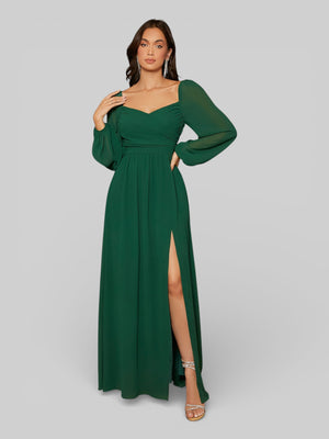 Vestido de Festa Longo com Fenda Angélica - Aurea Dress