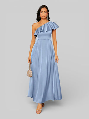 Vestido de Festa Assimétrico com Babados no Busto - Aurea Dress