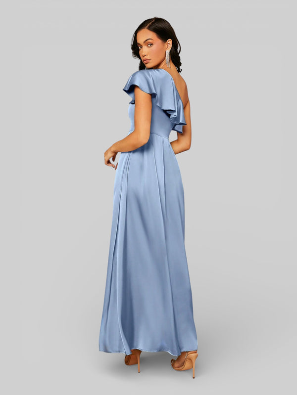 Vestido de Festa Assimétrico com Babados no Busto - Aurea Dress