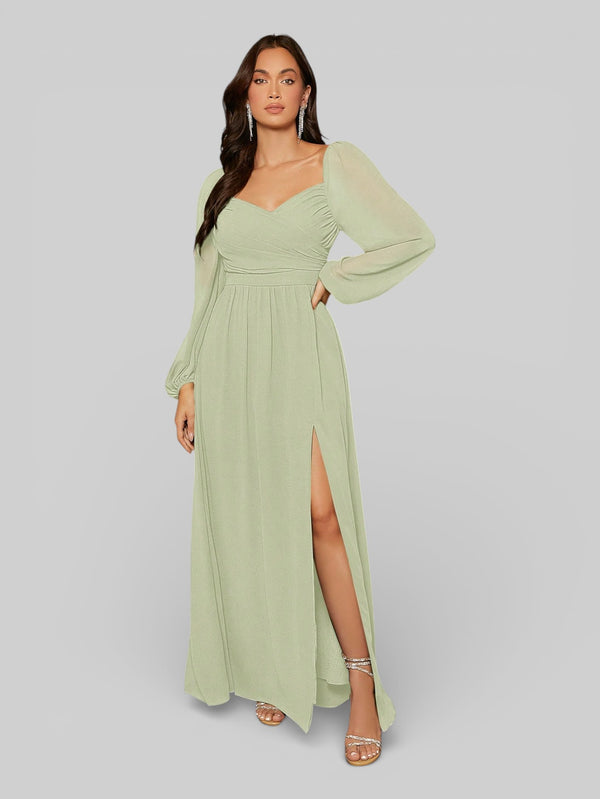 Vestido de Festa Longo com Fenda Angélica - Aurea Dress