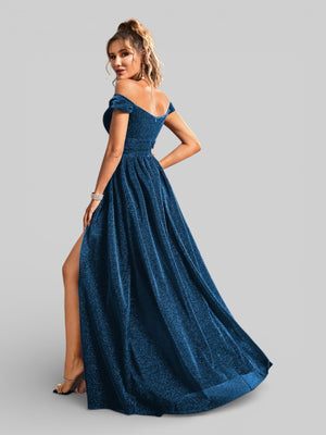Vestido de Festa Ombro a Ombro Lurex Metalizado - Aurea Dress