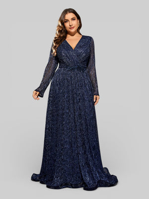 Vestido de Festa Manga Longa com Cinto Laurize - Aurea Dress