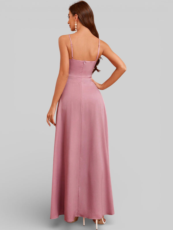 Vestido de Festa Alças Finas com Fenda Monize - Aurea Dress