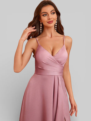 Vestido de Festa Alças Finas com Fenda Monize - Aurea Dress