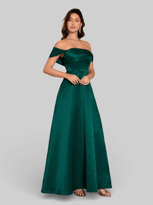 Vestido de Festa Ombro a Ombro com Fenda Vilella