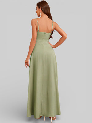 Vestido de Festa Alças Finas com Fenda Monize - Aurea Dress
