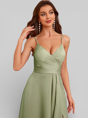 Vestido de Festa Alças Finas com Fenda Monize - Aurea Dress