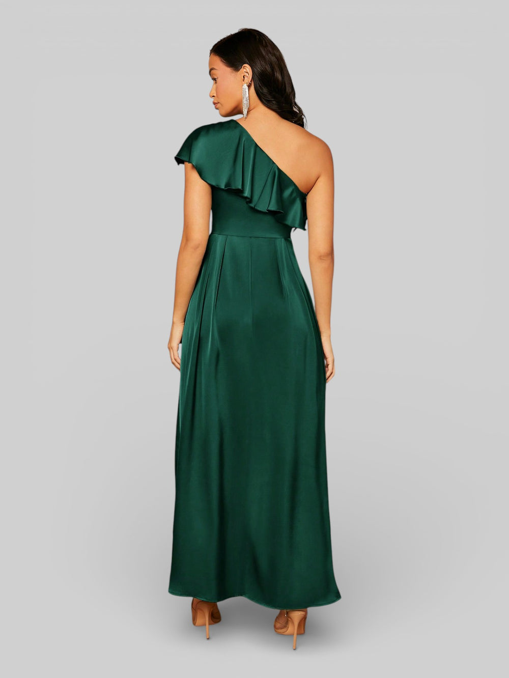 Vestido de Festa Assimétrico com Babados no Busto - Aurea Dress