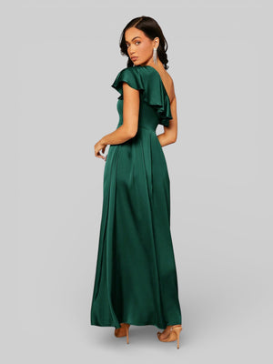 Vestido de Festa Assimétrico com Babados no Busto - Aurea Dress