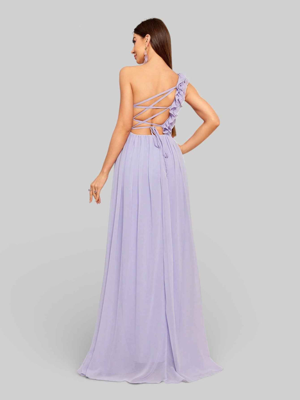 Vestido de Festa Alça Única com Flores Lilian